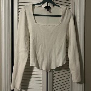 Forever 21 White Square Neck Top